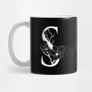 Letter S Monogram - Floral Initial Mug